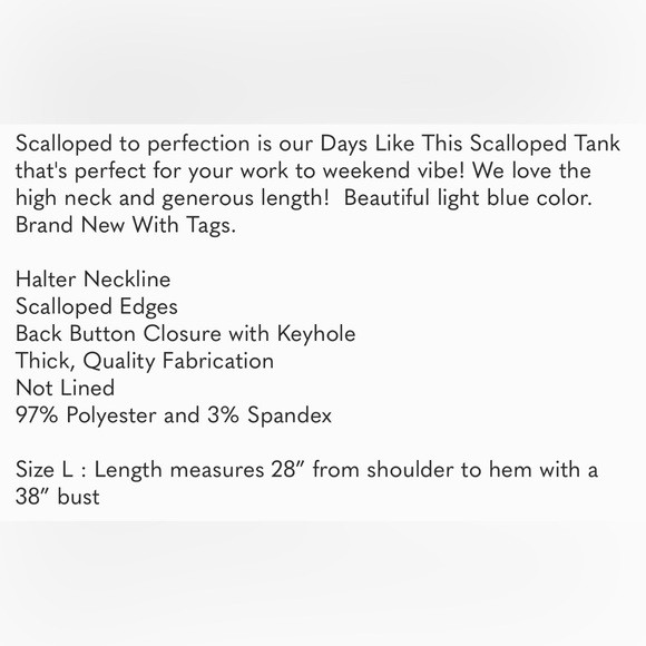 NWT Entro Scalloped Tank from Vici - Picture 8 of 8